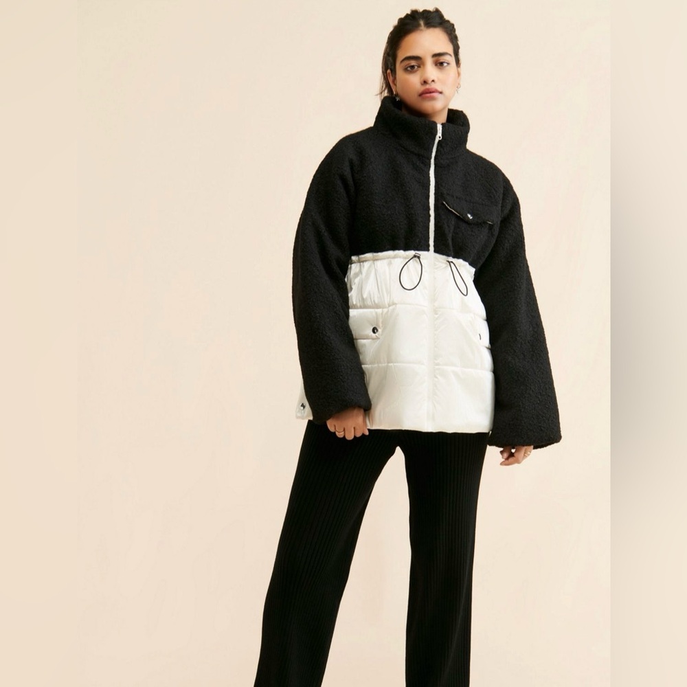 Anthropologie Maeve Nylon Shearling Liner Jacket